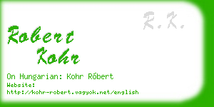 robert kohr business card