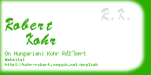 robert kohr business card